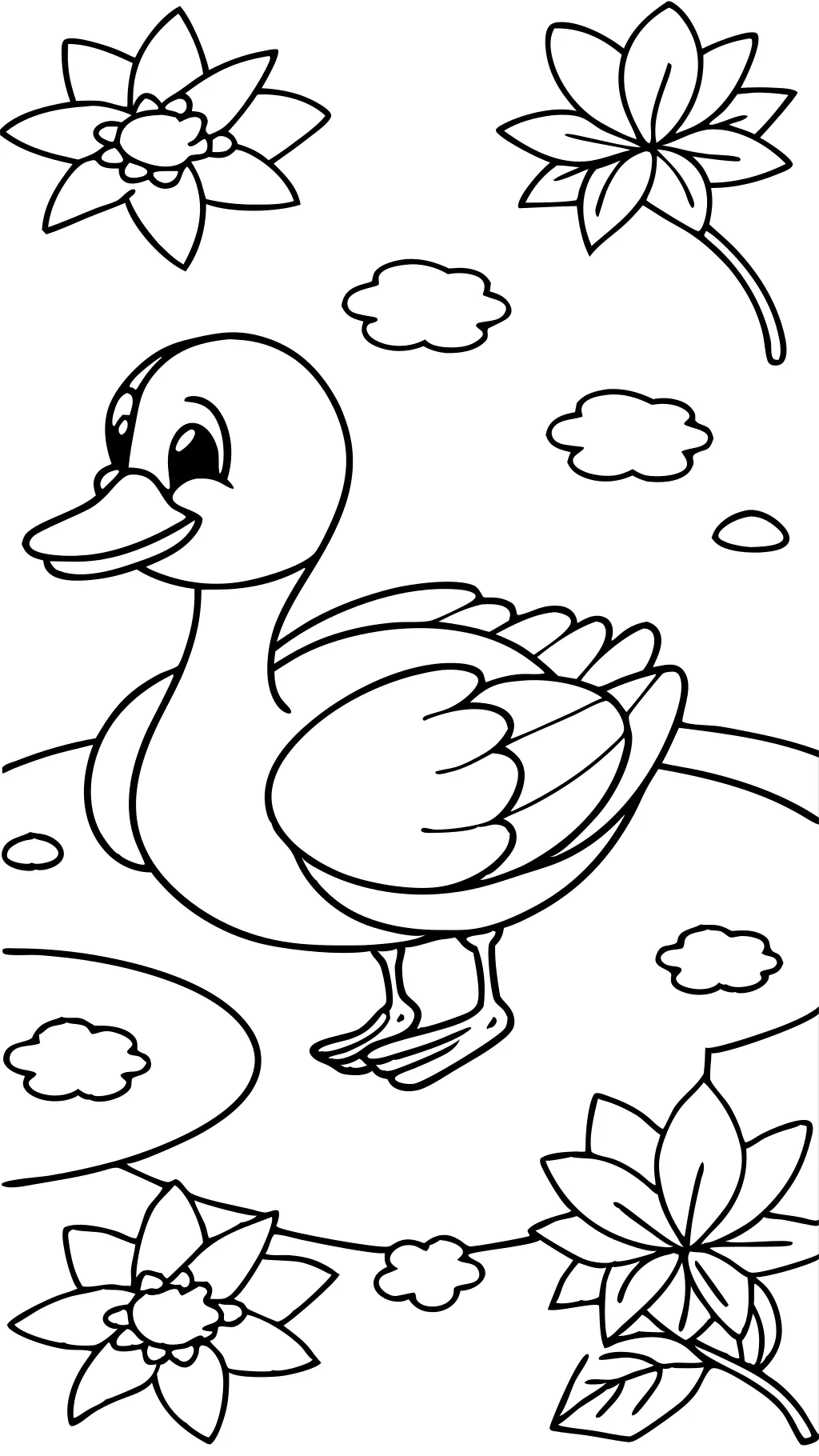 Página para colorear de pato